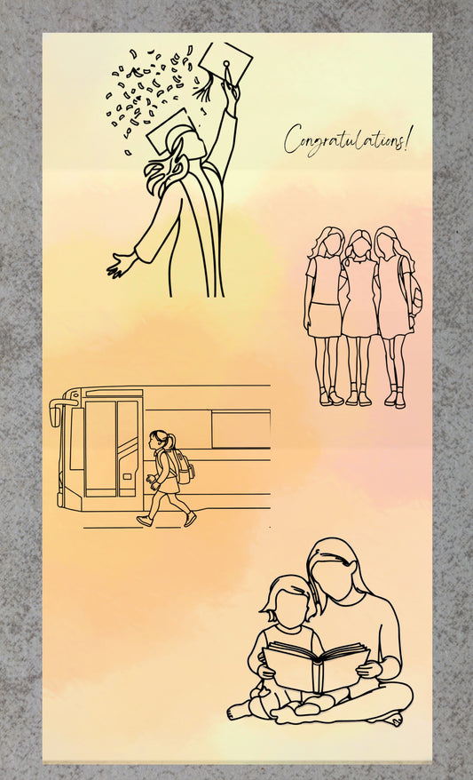 Unfolding Graduation Day Card from Mother | A Mother's Pride β Timeless Sketches